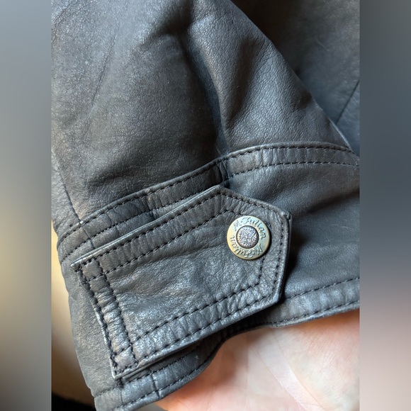 Black Leather Vintage Men's Moto Zip Jacket - Picture 7 of 15